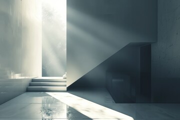 Obraz premium A cat sitting on a tiled floor in a room. Suitable for pet care and interior design concepts