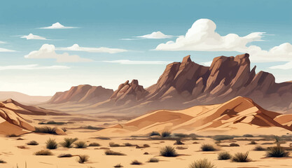 A desert landscape.