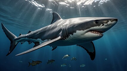 Fototapeta premium Shark in the sea Great White Shark