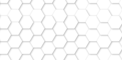 White luxury hexagons abstract background .white hexagon futuristic technology honeycomb pattern vector design .