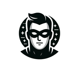 superhero icon simple black and white