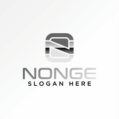 Logo design graphic creative concept premium vector stock initial letter N font cutting block line art connect. Related typography monogram branding