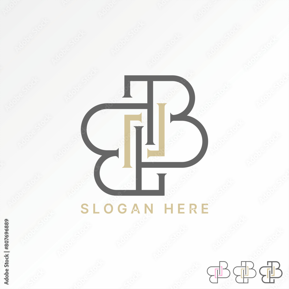 Poster logo design graphic concept creative premium vector stock initial letter b or bb font line art motif