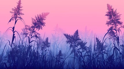 Obraz premium Soft grass landscape illustration poster background