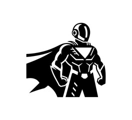 superhero icon simple black and white