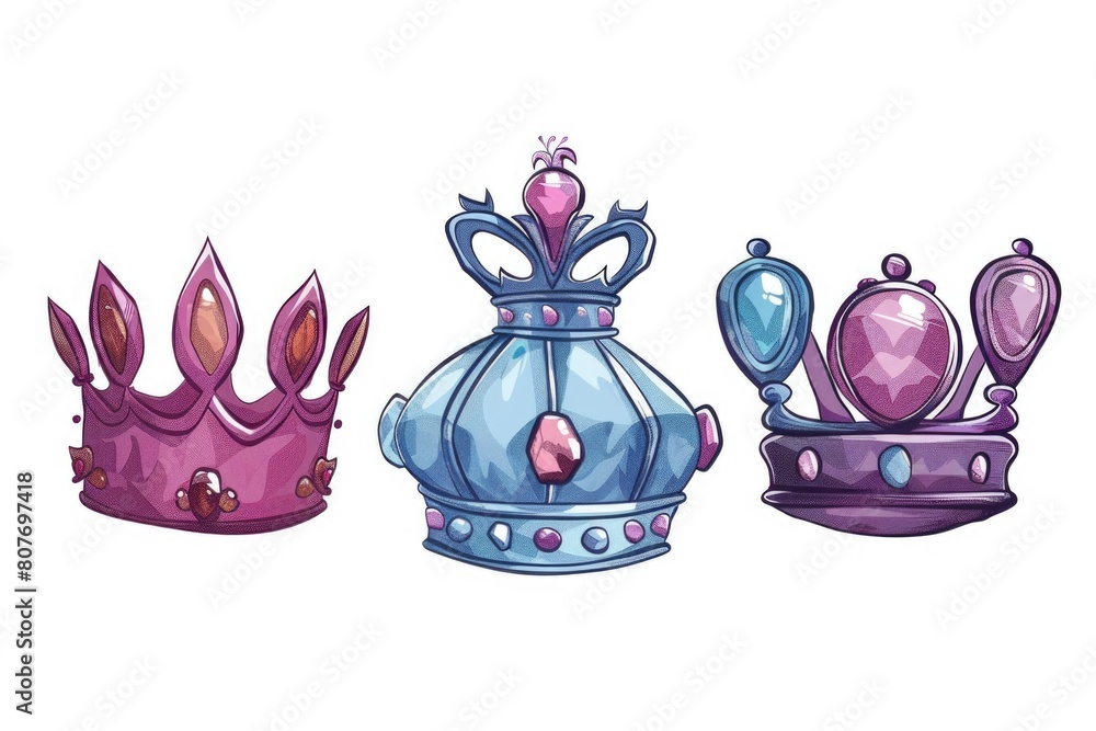 Poster three different colored crowns for various uses