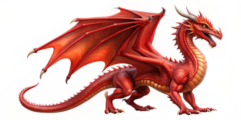 red dragon on white background