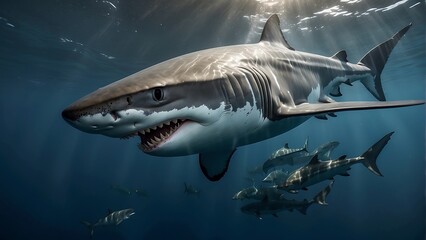 Fototapeta premium Shark in the sea Great White Shark
