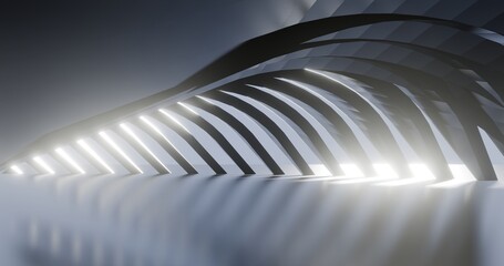 Naklejka premium Abstract architecture background arched interior 3d render