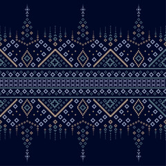 A seamless pattern border abstract design. Geometric traditional ethnic pattern Ikat Indian clothes pattern design for vector, Modern Indian textile vector