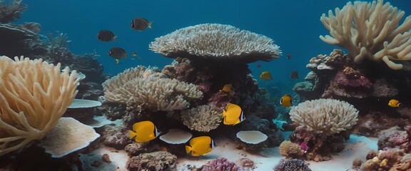 coral reef with beautiful fish, Generative AI, Generative, AI