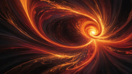 Fiery Cosmic Swirl: Abstract Representation of a Galaxy