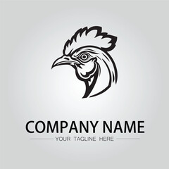 Chicken head symbol for logo company vector image Illustration
