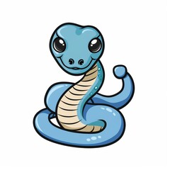 Fototapeta premium A cartoon snake with a smile on its face