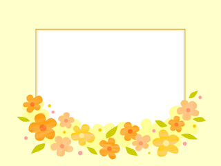 水彩画風かわいい花のフレーム