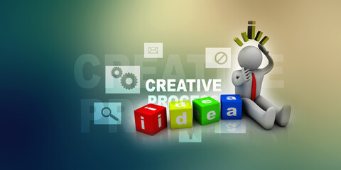 3d illustration Creativity idea concept