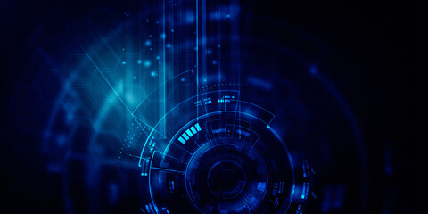 2d illustration Abstract futuristic electronic circuit technology background