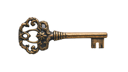isolated old gold key, GENERATIVE AI