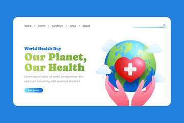 World health day cartoon landing page