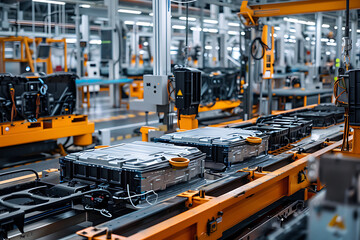 Mass production assembly line of electric vehicle battery cells