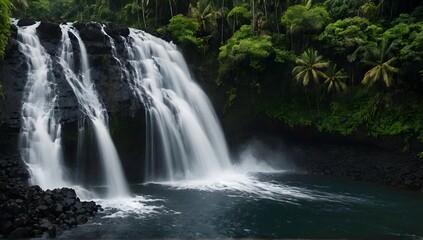 Fototapeta premium Mesmerizing shot of Afu Aau waterfall in Samoa