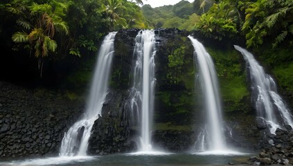Obraz premium Mesmerizing shot of Afu Aau waterfall in Samoa