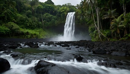 Fototapeta premium Mesmerizing shot of Afu Aau waterfall in Samoa