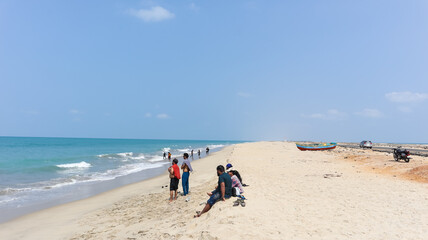 Beautiful Beaches and Roads of Dhanushkodi, Rameshwaram Ireland, Tamil Nadu, India.