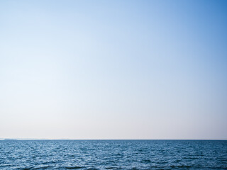 Ocean Background Texture Surface Blue Sea and Horizon Nature Summer Tropical, Beauty View Landscape Shore Island Cloud Clear Sky Light Day Card Travel Holidays Tourism, Deep Water Backdrop Natural.