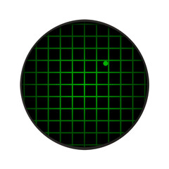 green radar or sonar screen illustration with blip