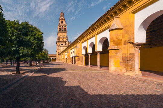 Picturesque view of historic Cordoba tower and arches