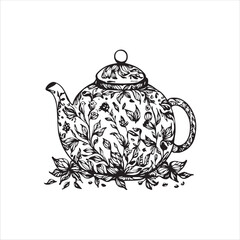 Beautiful teapot outline icon symbol flat. Metal teapot silhouette vector illustration design.