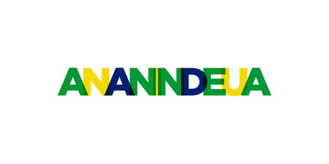 Ananindeua in the Brasil emblem. The design features a geometric style, vector illustration with bold typography in a modern font. The graphic slogan lettering.
