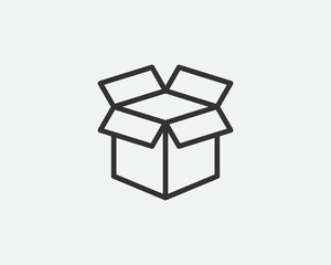 Delivery packaging vector icon. Cargo cardboard box icons. Carton package sign from line geometric shapes.