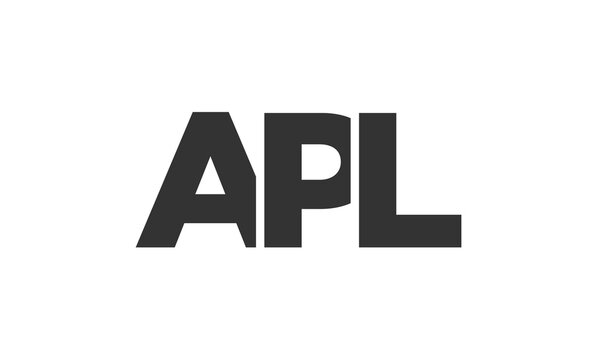 APL logo design template with strong and modern bold text. Initial based vector logotype featuring simple and minimal typography. Trendy company identity.