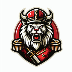 Angry king lion logo for gamers