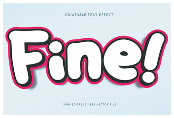 Vector Fine text effect editable with modern font style