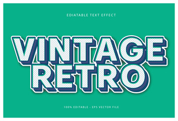 Fototapeta premium Vector Vintage text effect editable with modern font style