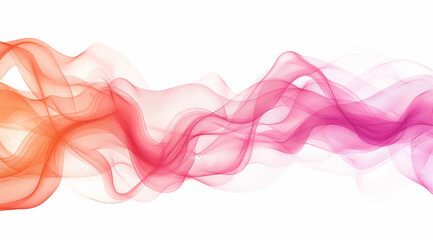 Abstract colorful pink and orange smoke wavy vector on white background