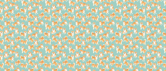 시바 이누 도안 심리스 패턴, 시바견