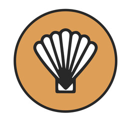 Minimalist Seashell Icon Design vector