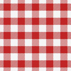Occupation texture seamless background, hounds tooth check fabric textile. Kitchen tartan pattern plaid vector in red and white colors.