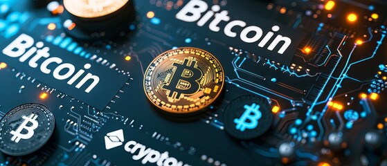 Innovative digital currency concept: bitcoin cryptocurrency - A visual guide to the future of finance