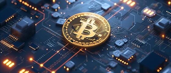 Innovative digital currency concept: bitcoin cryptocurrency - A visual guide to the future of finance