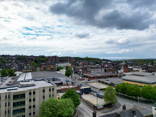High Angle View of Stock-on-Trent City of England, Great Britain. May 4th, 2024