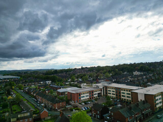 Obraz premium High Angle View of Stock-on-Trent City of England, Great Britain. May 4th, 2024