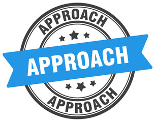 approach stamp. approach label on transparent background. round sign