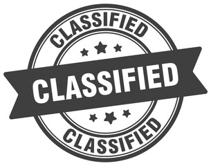 classified stamp. classified label on transparent background. round sign