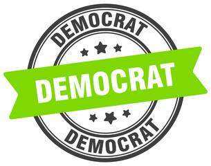 democrat stamp. democrat label on transparent background. round sign
