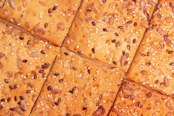 Delicious and healthy grain cookies close-up